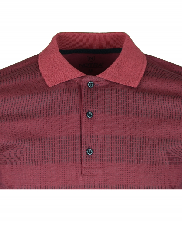 Baskılı Polo Yaka Pamuk SlimFit T-Shirt Bordo