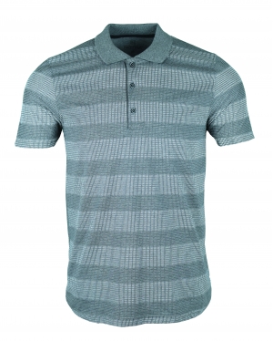 Baskılı Polo Yaka Pamuk SlimFit T-Shirt Gri